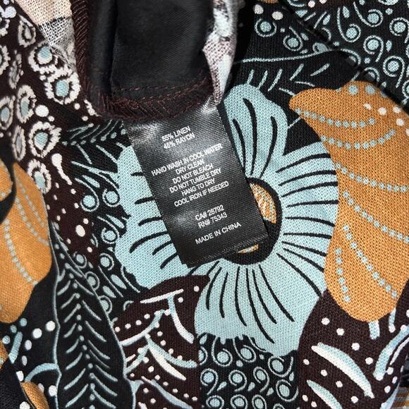 New Joie womens drawstring waistband floral linen shorts size 6 - Picture 4 of 9